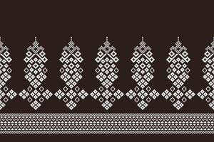 Brown color background with ethnic pattern design fabric decor. vector