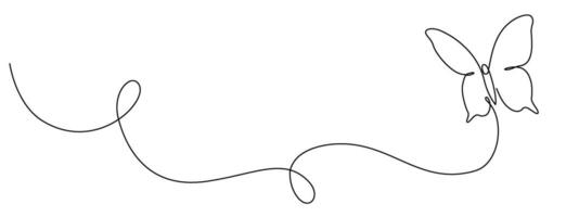 Butterfly drawing drawn with one continuous line. Single line design of beautiful butterfly for business, social media. Concept of spring, nature. editable illustration. vector