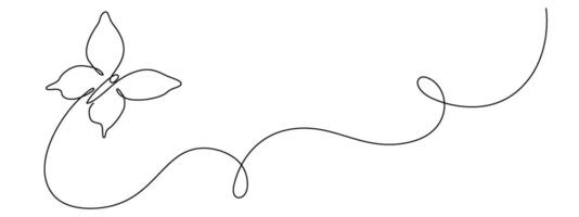 Butterfly drawing drawn with one continuous editable line. Single line design of beautiful butterfly for business, social media. Concept of spring, nature. illustration. vector