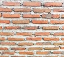 Red Brick Wall Texture. Close-up of a red brick wall with visible mortar, creating a textured background suitable for various design applications. photo