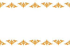 Horizontal seamless border with traditional ethnic ornament in orange. Perfect decorative element for invitations, cards, or certificates. vector