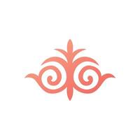 Traditional Kyrgyz ornamental design with ethnic swirls in a minimal gradient style. Perfect for cultural or decorative use. Nomad art on white background. vector