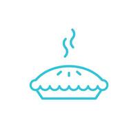 Delicious Apple Pie icon. Isolated on white. Blue icon set. vector