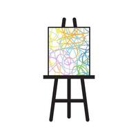 Modern Art Colorful Crayons on Canvas Icon. Isolated on white background. vector