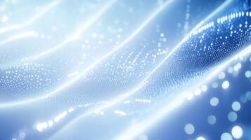 Abstract blue light waves background photo