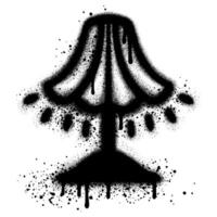 Graffiti Table lamp spray painted in black on a white background. vector