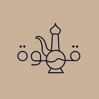 Arabic coffee pot line icon. linear style sign for mobile concept and web design. Jug outline icon. vector