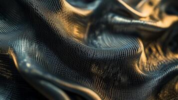 A close up of a black fabric with a pattern photo