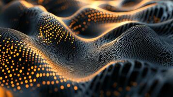 3d rendering of a wave of dots photo