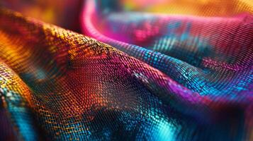 A close up of a colorful fabric photo