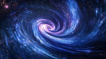 A spiral galaxy with stars and a blue swirl photo