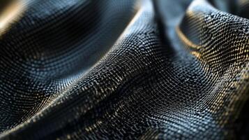 A close up of a black fabric photo