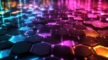 A colorful background with hexagonal shapes photo
