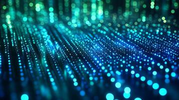 A background of blue lights and dots photo