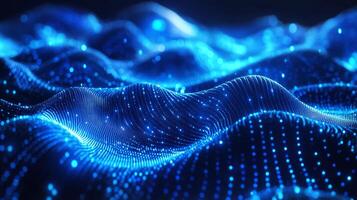 Abstract blue waves of light photo