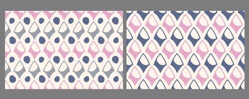 Set of Abstract geometric seamless patterns. Geometric ornament with various simple signs. Monochrome repeatable shapes. Pink grey white symbols. illustration vector