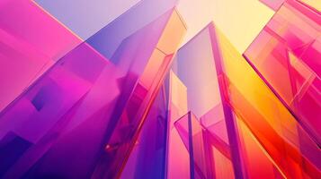 Abstract colorful skyscrapers with a bright sky photo