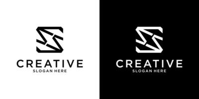 SS or S initial letter logo design template vector