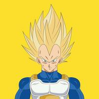 vegeta ssj 2d illustration full color vector