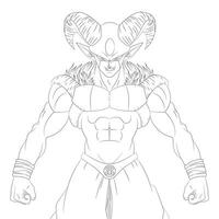 illustration of a Moro warrior character from a series to draw vector