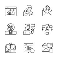 CRM and Marketing Automation Icons Set vector