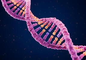 Microscopic View of DNA Double Helix, Genetic Code, Molecular Structure photo