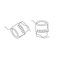 one line art Hex Socket tool illustration. line art, one continuous line, simple, hand drawn and sketch style. for icons, symbols, signs or logos vector