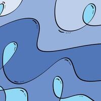 abstract cartoon art image with wave movements like ocean currents dominated by blue and unique colors vector