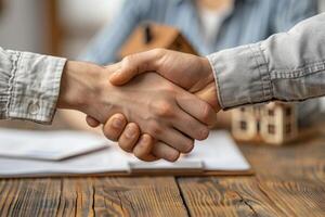 Two Hands Firmly Clasped In A Business Deal photo