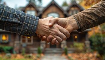 Handshake signifies agreement before a new home photo