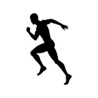 Dynamic silhouette of a runner sprinting at full speed, great for workout, marathon, and active lifestyle graphics. vector