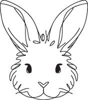 Rabbit Head Line Art. vector