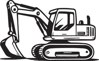 Excavator Sketch Drawing. vector