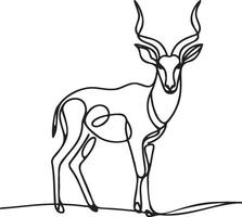Antelope Line Art. vector