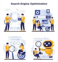 Search engine optimization concept set. Idea of seo optimization. illustration vector
