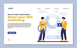web site design template. Seo Search Engine Optimization Modern flat illustration concept for website and mobile website development. vector