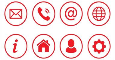Red icons on a white background vector