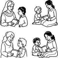 Enduring Motherly Love Captured in Black And White vector