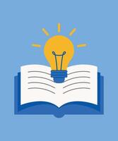Knowledge Sparks Bright Ideas Through the Power of Books vector