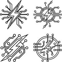 Next Gen Tech Designs Featuring Geometric and Digital Elements vector