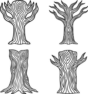 Wood Design Line Art Compilation