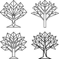 Tree Line Art Collection in Elegant and Minimal Style vector