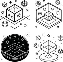 Digital Inspired Futuristic Tech with Geometric Patterns vector