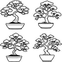 Tree Line Art in Elegant Artistic Style vector
