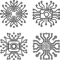 Futuristic Designs Merged with Digital and Geometric Elements vector