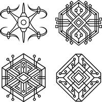 High Tech Futuristic Designs Blended with Digital Geometry vector