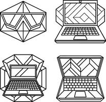 Innovative Futuristic Tech Layouts with Digital Geometry vector