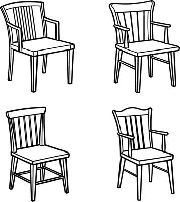 Refined Wood Line Art Collection