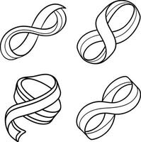 Delicate Flowing Line Art Curve Set vector
