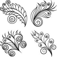Sophisticated Flowing Curve Line Art Set vector